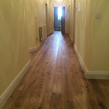 Hallway with Ted Todd brushed Rustic Oak with a UV lacquer finish.